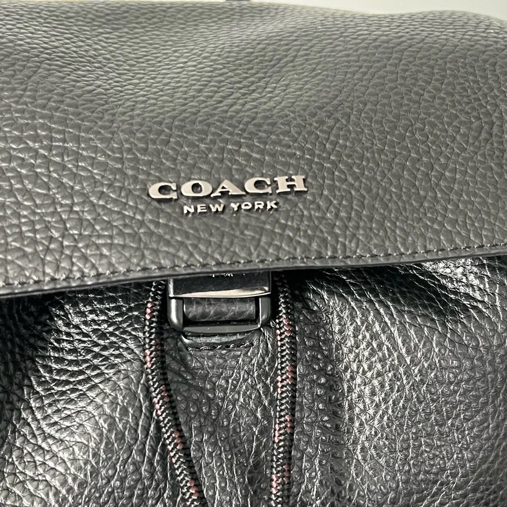Coach Black Leather Men's Backpack